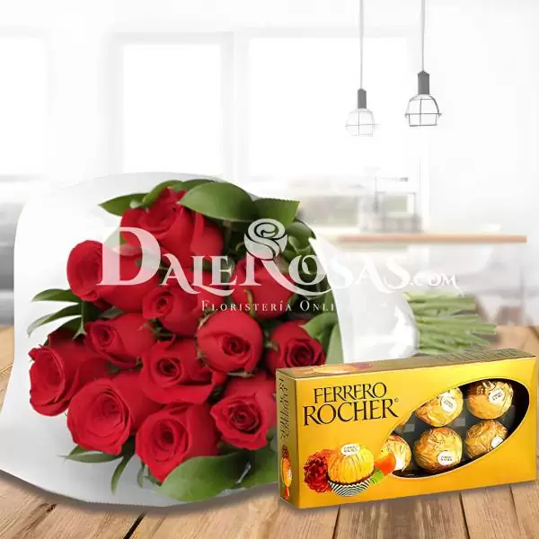 Bouquet de Rosas y Chocolates