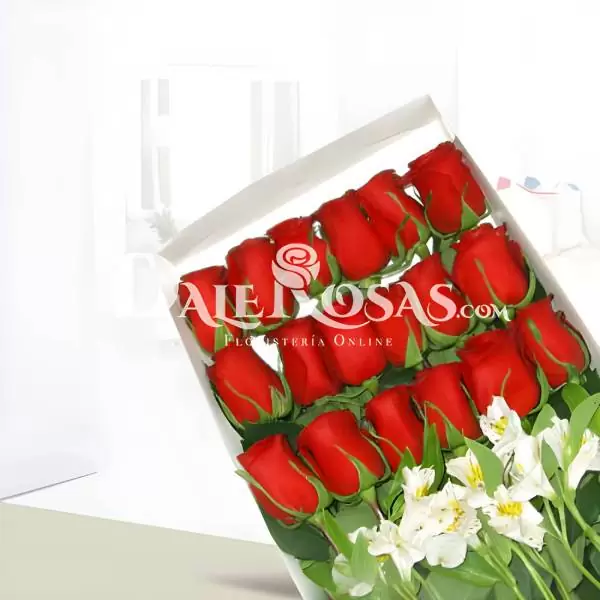 Caja de 18 Rosas Rojas