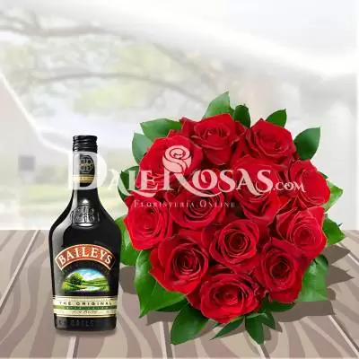 Bouquet de Rosas y Baileys