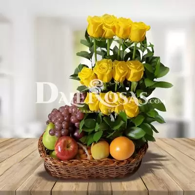 Diseño Floral con Frutas Paraiso